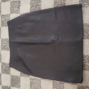 Black leather midi skirt vintage